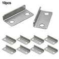 thumbnail image 4 of Lefu 10pc Home Office Silver Tone Metal Right Angle Drawer Lock Strike Plate, 4 of 6