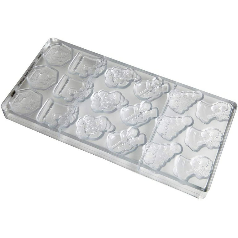 Chocolate World CW1990 Square Bubbles Tablet Polycarbonate Candy Mold with  3 Cavities, Each 80mm x 80mm x 10mm High