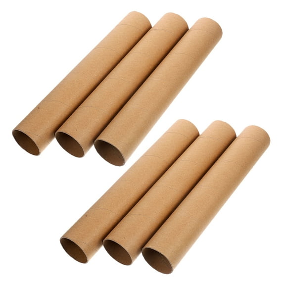 FRCOLOR 6pcs Cardboard Tubes for DIY Projects Craft Paper Rolls for Home Crafts Brown Paper Tubes for Art and Scrapbooking