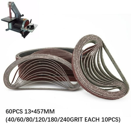 

BAMILL 60pcs Sanding Belts 13x457 mm 40/60/80/120/180/240Grit For Black&Decker