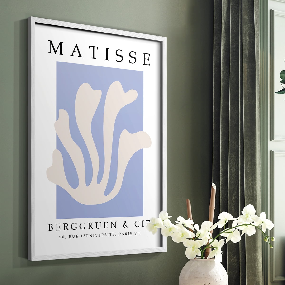 Matisse CCCXLVII in White Solid Wood 22 x 28 Framed Print
