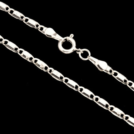 Lock Chain Necklace With Springring Clasp 24Inch Silver Plated Brass 3mm Chain Width 1pcs/pack (2-Pack Value Bundle), SAVE $1