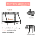 thumbnail image 3 of Twin XL over Queen Bunk Bed, Heavy Duty Metal Bunk Bed with 2 Ladders, Space-Saving Bunk Bed Twin XL over Queen for Teens Adults, Noise Reduced, No Box Spring Needed(Black), 3 of 10