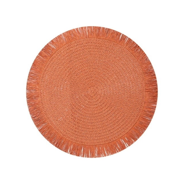 fheaev Woven Table Mat Place Mat Household And Oil-proof Pad Heat Insulation Pad