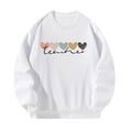 thumbnail image 2 of Sudadera con cuello redondo para mujer, Tops, moda blanca, informal, sencilla, holgada, ropa deportiva para otoño, salir de vacaciones, compras en la , l L, 2 of 8