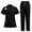 Black, variant on Scrubs 2 Piece Set Multiple Pockets V-Neck Top and Drawstring Scrub Pant - Medical Uniform Women Scrub Matching Set
