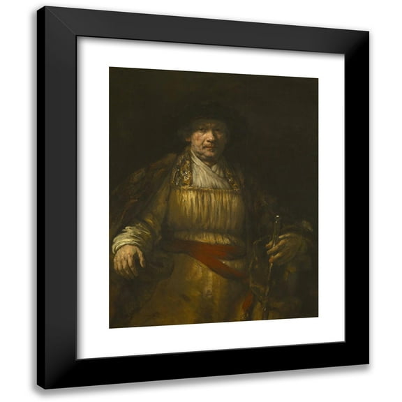 Rembrandt van Rijn 12x14 Black Modern Framed Museum Art Print Titled - Self-Portrait (1658)