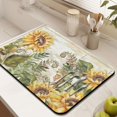 thumbnail image 3 of 2 Pack Washable Rubber Sunflower Cute Floral Dish Drying Mats for Kitchen Counter Home Large Coffee Bar Pad Accessories and Decor for Utensils Stemware (2pcs 18''x24''+19.5''x12''), 3 of 6