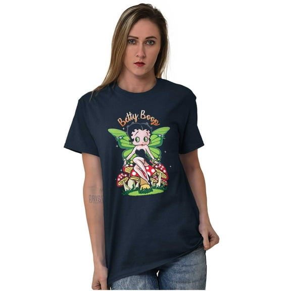Betty Boop Mushroom Fairy Wings Women Plus Size Graphic Tee Tees Brisco Brands 2X