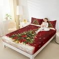 thumbnail image 4 of jejeloiu Merry Christmas Bed Sheets,Chic Xmas Tree King Sheets,Happy New Year Sheet Set For Girls,Ultra Soft Home Decor,4pcs, 4 of 7