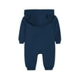 thumbnail image 5 of Gpaecead Toddler Kids Boys And Girls Snowsuit Fleece Lined Onesie Outfits Solid Color Cute Long Sleeve Hooded Romper Jumpsuits Navy, 5 of 8