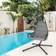 thumbnail image 2 of Silla Colgante Costway para Interiores y Exteriores Asiento Extra Ancho Acolchado Marco de Metal en Forma de X Kit para Colgar Seguro, 2 of 5
