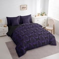 thumbnail image 3 of jejeloiu Vintage Baroque Floral 7 Pieces Bedding Comforter Set,Kawaii Girl Bowtie Full Bedding Set,Purple Black Fitted Sheet Flat Sheet For Kids,Breathable Home Decor Reversible, 3 of 8