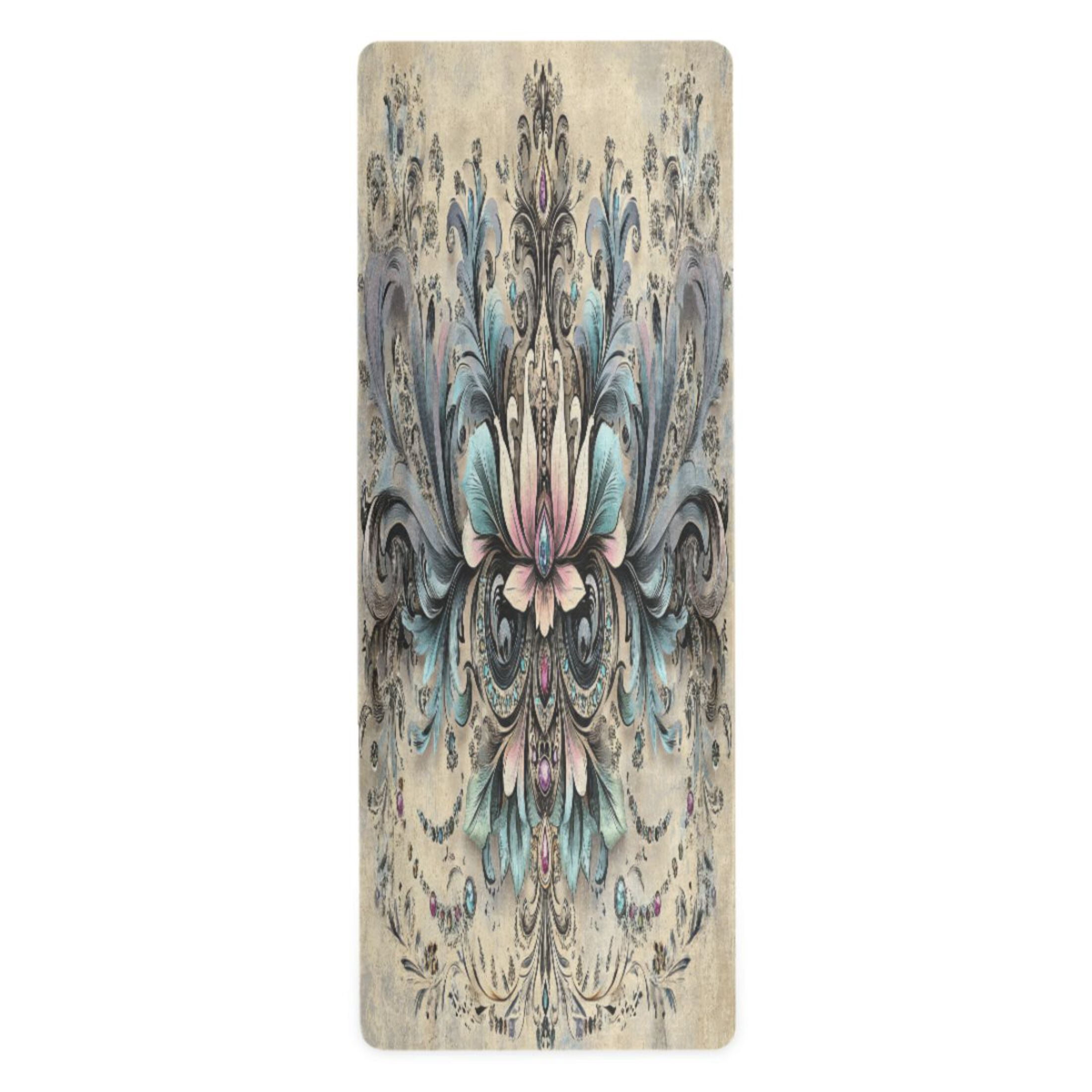 BZSMCE Yoga Mat Women Floral and Jewel Design Pattern Fitness Mat