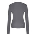 thumbnail image 4 of Yaoyar Women's Casual Basic Crop Tops Slim Fit Long Sleeve Crew Neck Solid Color Fall Pullover Shirts Tight Tee, 4 of 5