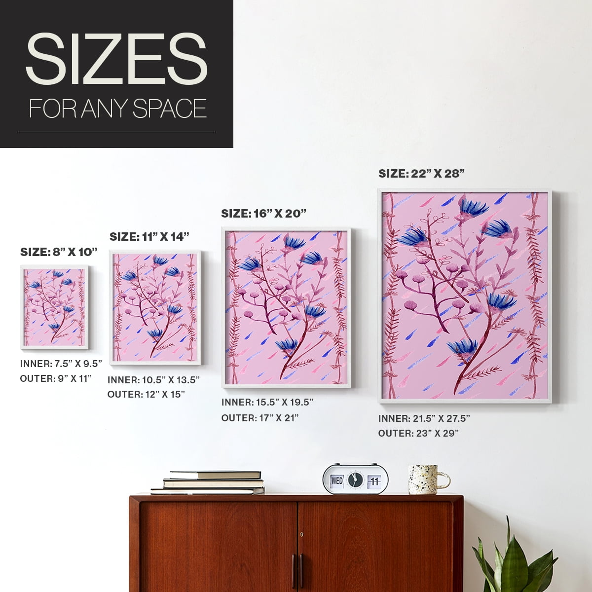 XO Collection B Framed Print - Solid Wood in Single Picture Frame Solid Wood 2 Framed Print