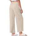 thumbnail image 4 of Liquidation de Pantalons pour Femmes! Pantalons en Lin à Rayures pour Femmes, Décontractés, à Jambe Grand, Pantalons Raccourcis, Coton et Lin, Taille Élastique, Légers, Pantalons d'Été, 4 of 7