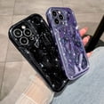 thumbnail image 3 of case for iPhone 13 Pro Max Holographic Case, Luxurly Plating Glitter Case, Bling 3D Water Ripple Wave Pattern,Soft Silicone Shockproof Camera Protective Phone case for Women Girls, Black, 3 of 12