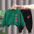 thumbnail image 2 of TOWED22 Toddler Baby Kid Girls Fall Clothes 2pcs Long Sleeve Graphic Top and Pants Set Clothes Clothing(G,3-4 Y), 2 of 4