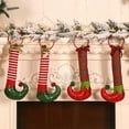 thumbnail image 3 of Christmas Elf Legs Red Green Knitted Stripe for Christmas Tree Decoration - Glitter Elf Boots Ornaments Pendants for Xmas Party Door Decor, 3 of 8