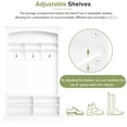 thumbnail image 3 of 47.2'' Wide Hall Tree With Shoe Storage Bench, White. Entryway Furniture Hooks & Open Shelves. Modern Minimalist Look. Adjustable Shelves For Different Sizes. Particleboard Decor Construction, 3 of 6