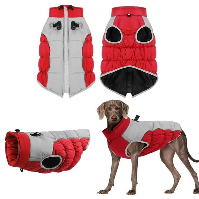 Dsscvnef Warm Dog Winter Coat Dog Coat Dog Jacket With Built in Harness Windproof Dog Cold Weather Coats Reflective Turtleneck Large Dog Coat Dog Coats Pet Clothes for Cats Pet Clothes for Medium Dogs