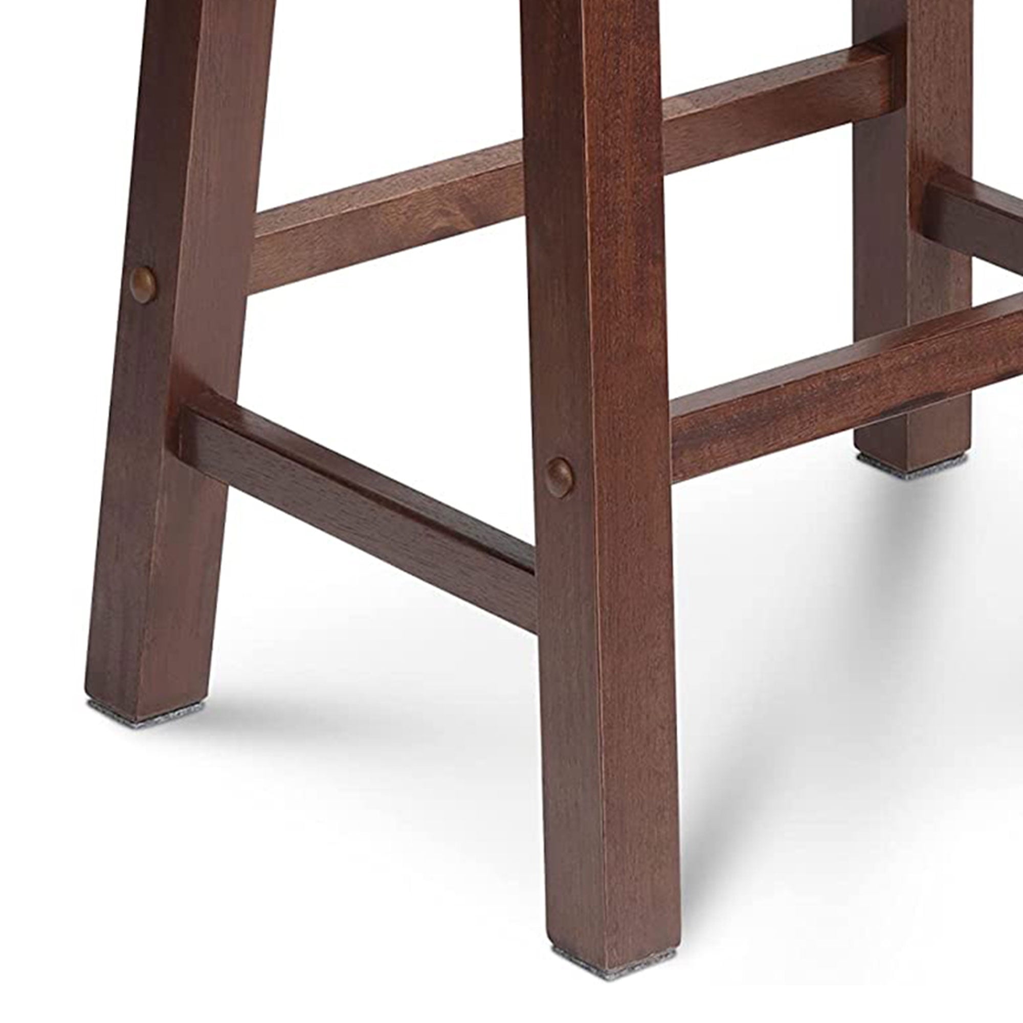 PJ Wood Saddle-Seat 24 Inch Kitchen, Table, & Bar Counter Stool, Walnut
