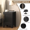 thumbnail image 5 of 23.6 Inch Black Steel Nightstand with Secure Storage Door, 2-Tier Cabinet for Bedroom Office Living Room, Detachable Shelf and Leveling Legs, Black, 5 of 6