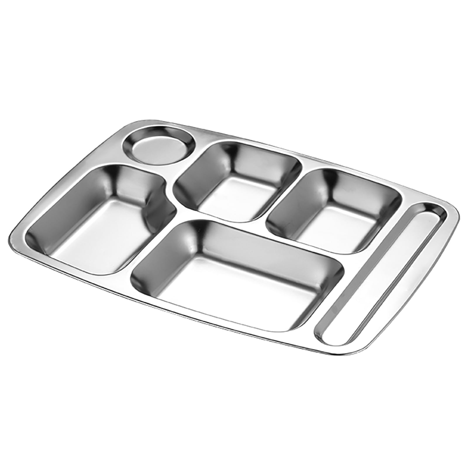 4/6 Section Stainless Steel Divided Dinner Tray Lunch Food Snack Plate Container 