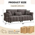 thumbnail image 5 of 80''Premium chenille fabric sofa with 2 cushions and 1 lumbar pillow Armrest strap design,,upholstered 3-seater sofa  for living rooms, bedrooms,apartments and offices Beige, 5 of 8