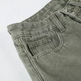 thumbnail image 6 of Bibifish Womens Jeans Olive Green High Waist Wide Leg Denim Pants Metal Button Detail Soft Oversized Fit Casual Daily Outings Trendy Retro Jeans, 6 of 9