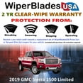 thumbnail image 2 of 2019 GMC Sierra 1500 Limited Beam Wiper Blades Wipers w/2yr Warranty (Set of 2) (WiperBladesUSA), 2 of 5