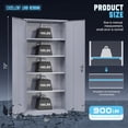thumbnail image 3 of SOLAURA 72"H Metal Garage Storage Cabinet with Locking Doors and 4 Adjustable Shelves, Lock Storage Cabinet for Home Office, Garage, Shop (Cement Gray), 3 of 8