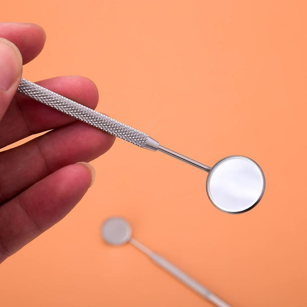 Dentista Higiene bucal Espejo de boca con mango Espejo de aumento de boca Inspección de boca dental de acero inoxidable Espejo para inspección de dientes Oral Ca LingWen 8390611055288