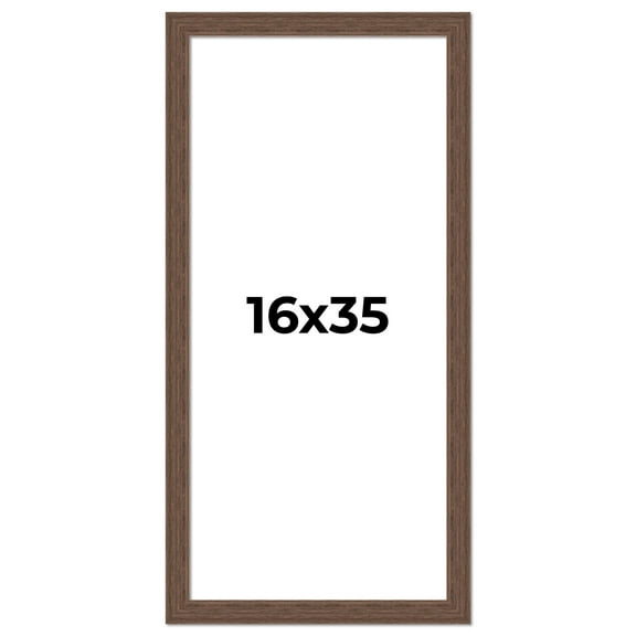 16x35 Frame Brown Distressed Barnwood Picture Frame | Rustic Farmhouse Photo Frame Includes UV