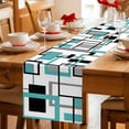 thumbnail image 6 of Teal Abstract Geometric Retro Mid Century Table Runner 70 Inches Long,Kitchen Dining Tablerunners Nordic Style Linen Table Runners Dresser Scarves for Home Dinner Wedding Holiday Party Decor, 6 of 9