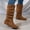 ZA-Brown, variant on Long Boots for Women Knee High Boots Women Mide Calf Lace Up Combat Boots Round Toe Platform Boot Knee High Combat Shoes with Side Zipper Fashion Riding Boot for Fall 2025 White Size,8