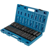 SKYSHALO Impact Socket Set 1/2" 26PCS Impact Sockets, Deep Socket Assortment, 1/2 " Drive Socket Set 6-Point Sockets Metric 10-36 mm