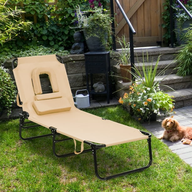 Gymax folding on sale chaise lounge