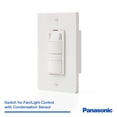 thumbnail image 2 of Panasonic FV-WCCS2-W WhisperControl Condensation Sensor Plus On/Off/Light Wall Switch - White, 2 of 5