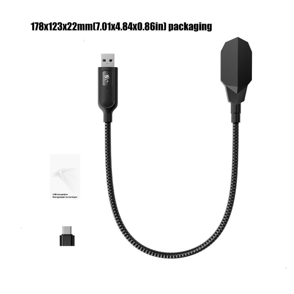 Flexible Arm Desktop USB Microphone With Noise Reductions Chip And Instantly Touch Mute For Online Meetings