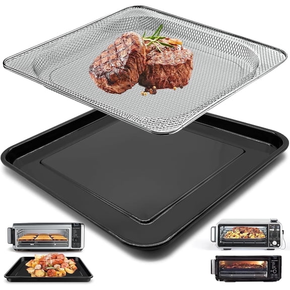 GCQ Air Fryer Grill Pan Basket Set for Ninja Foodi SP101 SP100 Air Fryer Oven, 13 * 13'' Air Fryer Tray Grill Plate Rack Accessories Replacement Parts