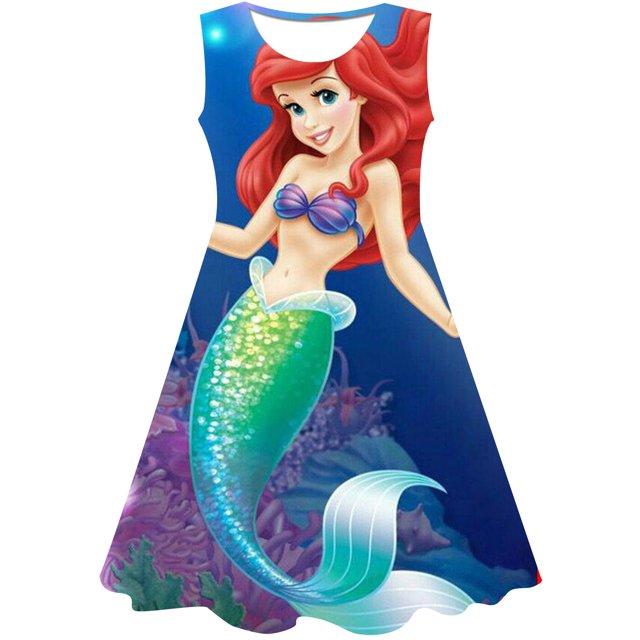Niños Ariel Cosplay princesa ropa princesa vestir niñas Halloween sirena disfraz chico Disney serie Casual falda 1-105T Gao Jinjia LED