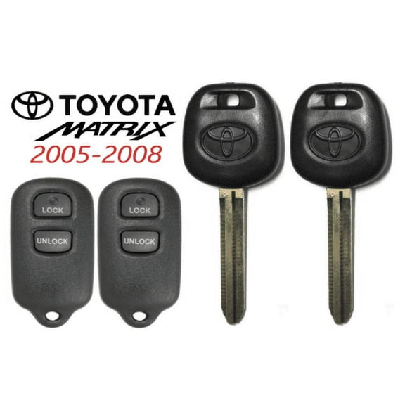 2 Toyota MATRIX 05-08 44D Transponder DOT Chip Key   3 Button Remote GQ43VT14T VLS