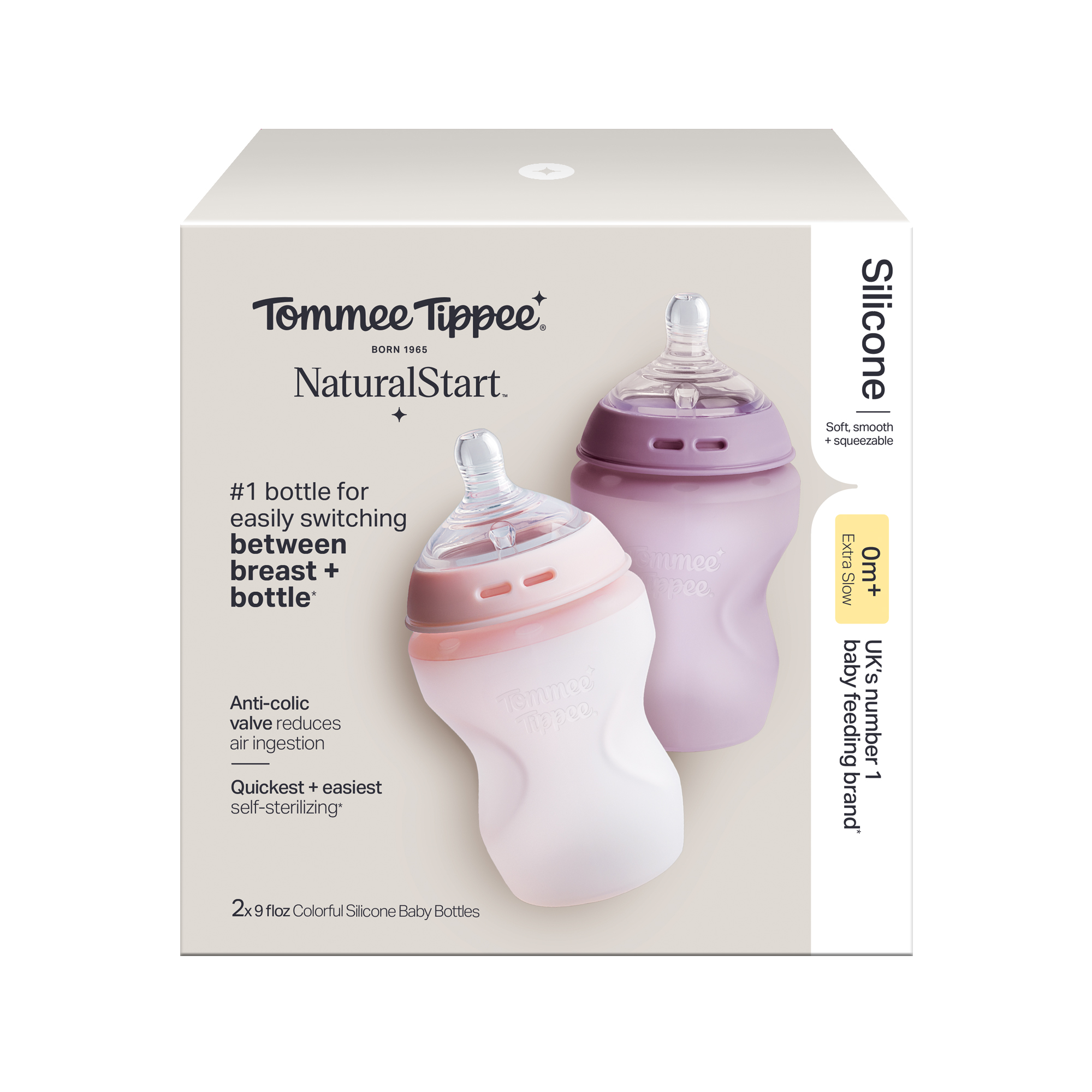 Tommee Tippee Natural Start Anti-Colic Bottles, 9oz, 2-Pack photo 2