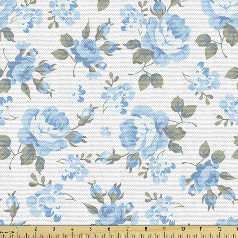 WAVERLY VINTAGE FABRIC BY THE YARD 48 INCHES WIDE YELLOW BLUE