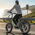 thumbnail image 3 of GOKEEP Folding Electric Bike for Adult, 750 Motor, 52V 13Ah Removable Battery, 20" Fat Tire & Front Suspension, 7-Speed Commuter Ebike, UL2849-Green, 3 of 8