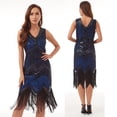 thumbnail image 2 of Vestido vintage de mujer de los años 20 para banquete, ligero, de lujo, para cóctel, fiesta, vestido de noche con borlas y lentejuelas, 2 of 6