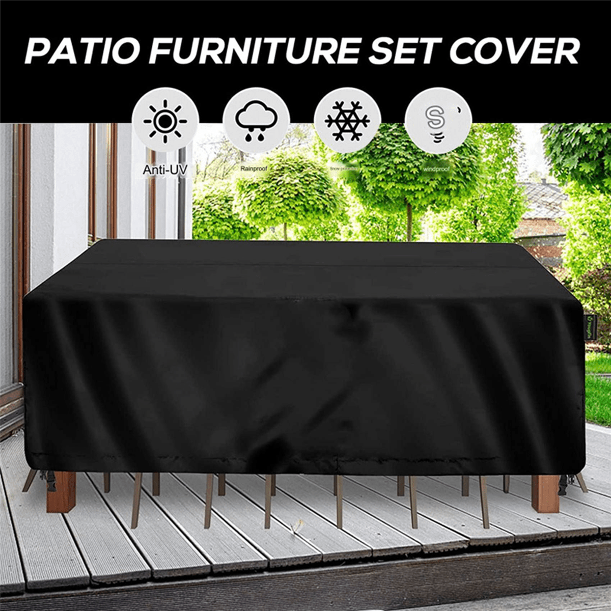 2X Patio Furniture Set Cover Waterproof,Heavy Duty Funiture Covers for Sectional Sofa Set Wicker Rattan Table XXL