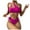 Hot Pink, variant on Ashirexll Womens Swimsuits, Bikini Sets for Women Sexy, Solid Bikini Sexy Slim Shoulder Splice Swimsuit Set Black L